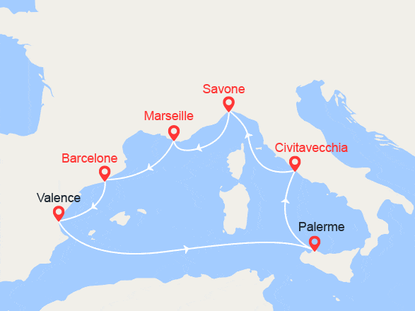 itinéraire croisière Méditerranée : L'éclat de la Méditerranée