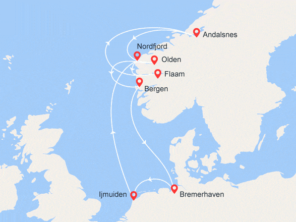 itinéraire croisière Fjords : L'enchantement des Fjords