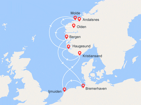 itinéraire croisière Europe du Nord : L'enchantement des Fjords de Norvège