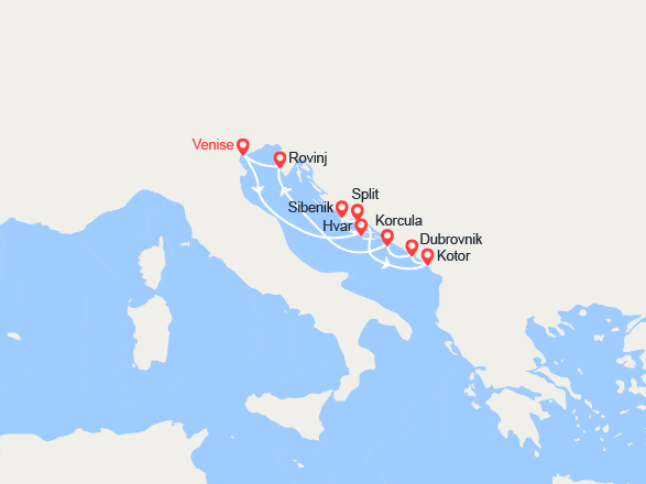 itin&eacute;raire croisi&egrave;re Croatie/Adriatique : L'essentiel de la Croatie 