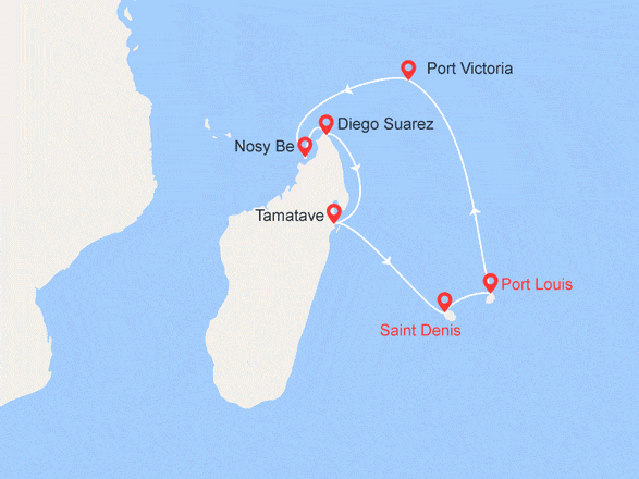itinéraire croisière Océan Indien : L'océan indien, paradis sur mer...