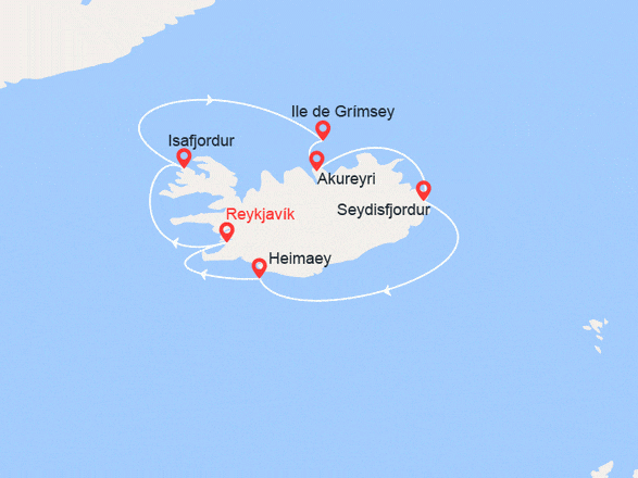 itinéraire croisière Europe du Nord - Islande : La boucle islandaise