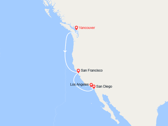 itin&eacute;raire croisi&egrave;re Amérique du Nord : La Californie : côte viticole du Pacifique 