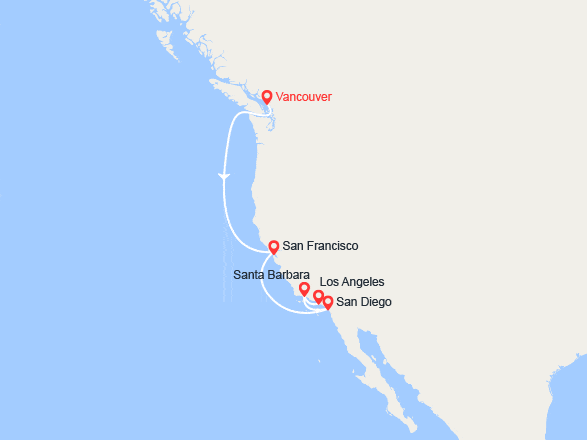 itin&eacute;raire croisi&egrave;re Amérique du Nord : La Californie : côte viticole du Pacifique 