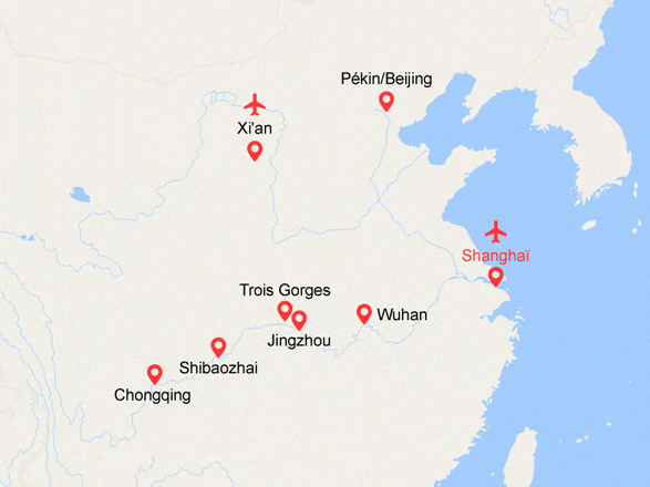 itinéraire croisière Yang Tsé Kiang (Chine) - Yang Tsé Kiang (Chine) : La Chine Glorieuse & Fleuve Yangtzé (Trois Gorges)