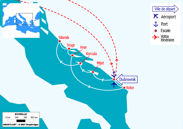 itinéraire croisière Méditerranée : La Croatie et le Monténégro (DHD) - Vols inclus