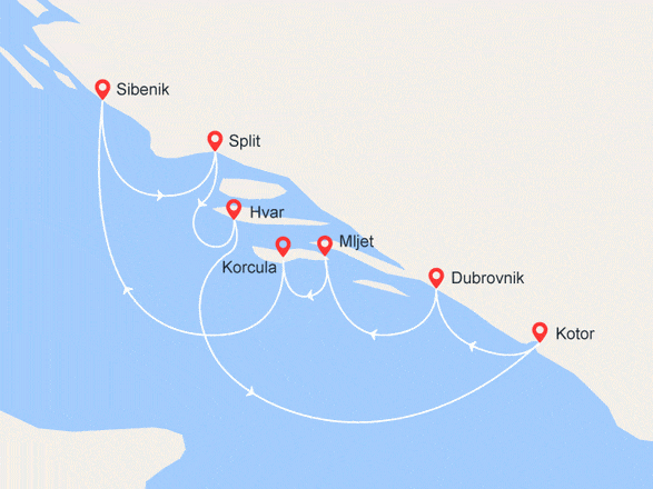itinéraire croisière Méditerranée : La Croatie et le Monténégro entre terre et mer (DRD)