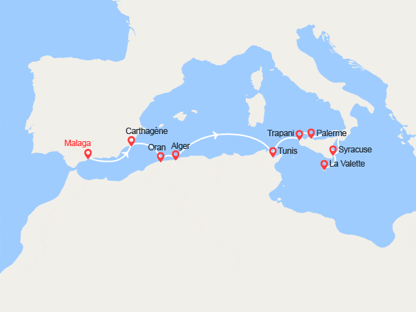 itin&eacute;raire croisi&egrave;re Méditerranée Occidentale : La grande Bleue au fil des civilisations 