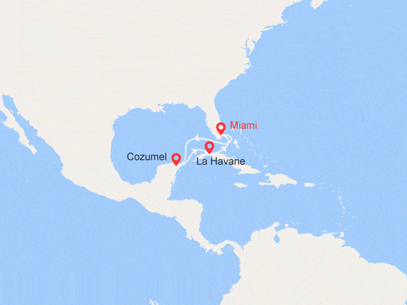 itinéraire croisière Caraïbes et Antilles : La Havane & Cozumel
