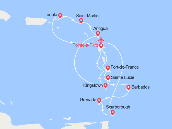 itinéraire croisière Caraïbes et Antilles : La Magie des Caraïbes