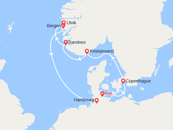 itinéraire croisière Europe du Nord : La magie des fjords du sud
