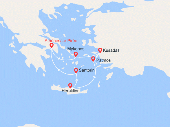 itinéraire croisière Iles grecques : La mer Egée : 5 destinations