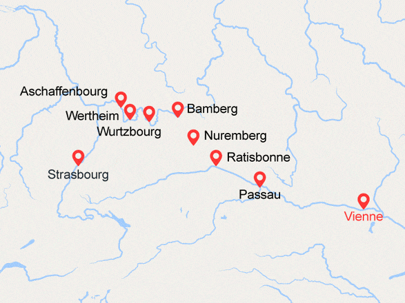 itinéraire croisière Danube : La route romantique en croisière du Danube au Rhin (VNS)