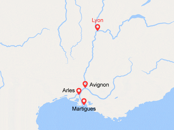 itinéraire croisière Rhône Saône : La Saône, la vallée du Rhône, la Camargue et les portes de la Provence (ANT)