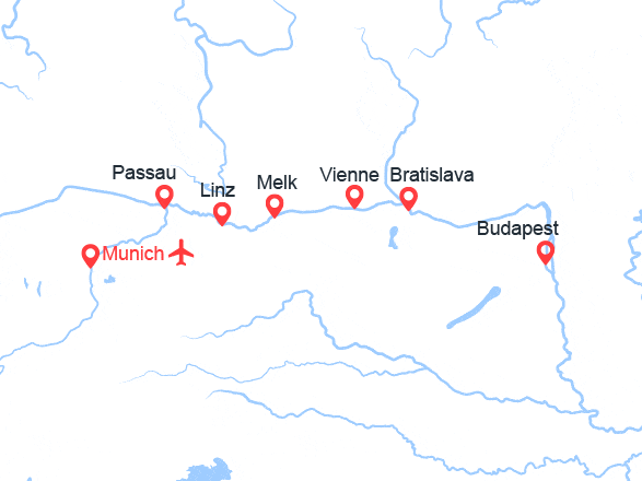 itinéraire croisière Danube : Le Danube musical, de Passau à Budapest
