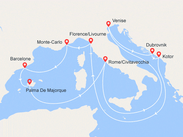 itinéraire croisière Croatie/Adriatique : Le Grand Tour de la Méditerranée