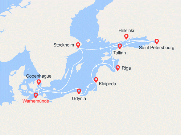 itinéraire croisière Baltique : Le Grand Tour des Capitales de la Baltique