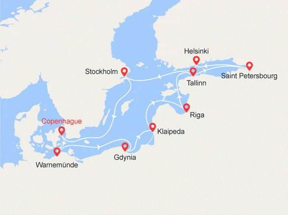 itinéraire croisière Baltique : Le Grand Tour des Capitales de la Baltique