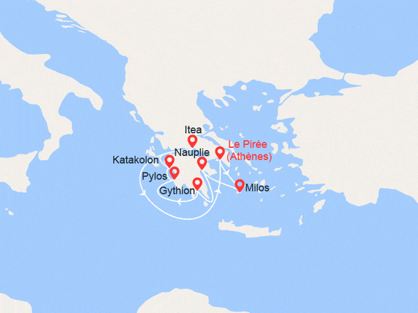 itinéraire croisière Méditerranée : Le Grèce antique autour de la Péloponnèse