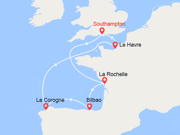 itinéraire croisière Méditerranée : Le long de la Côte Atlantique
