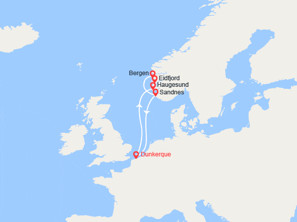 itin&eacute;raire croisi&egrave;re Fjords : Le Meilleur de la Norvège 