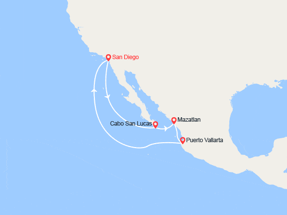 itinéraire croisière Amérique du Nord : Le Mexique depuis San Diego