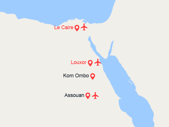 itinéraire croisière Nil : Le Nil mythique en Dahabieh: Le Caire, Louxor, Assouan || Vol inclus