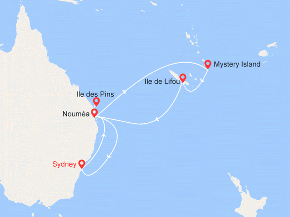 itinéraire croisière Pacifique - Australie : Le Paradis Bleu