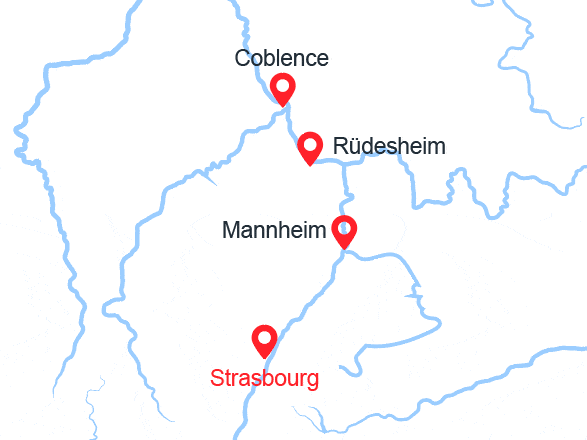 itin&eacute;raire croisi&egrave;re Rhin et ses affluents : Le Rhin en folie : Une croisière rythmée : légende, saveurs et bonne humeur  (SEH_NOVPP) 