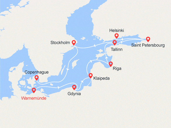 itinéraire croisière Baltique - Baltique : Le Tour des Capitales du Nord