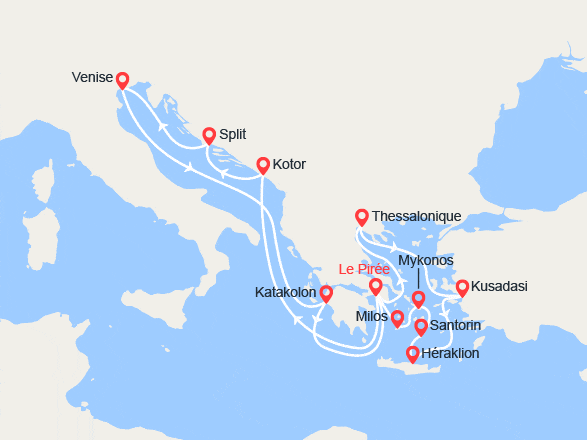 itinéraire croisière Méditerranée Orientale : Légendaire mer Egée