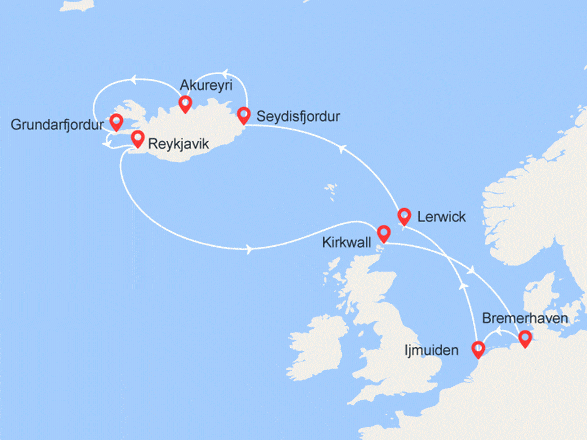 itinéraire croisière Europe du Nord : Légendes d'Islande