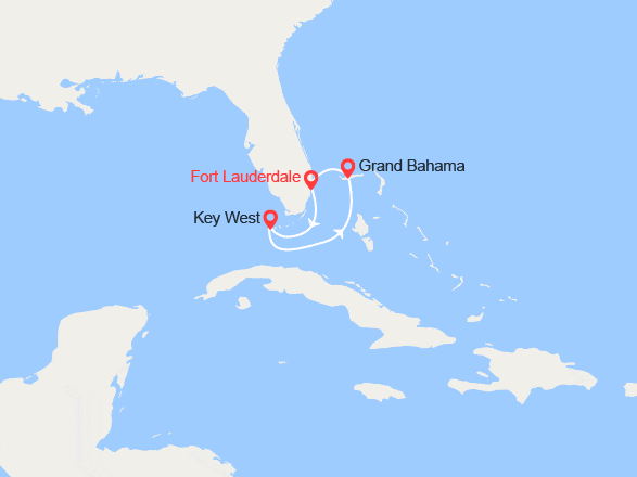 itin&eacute;raire croisi&egrave;re Caraïbes et Antilles : Les Bahamas : Grand Bahama, Key West 