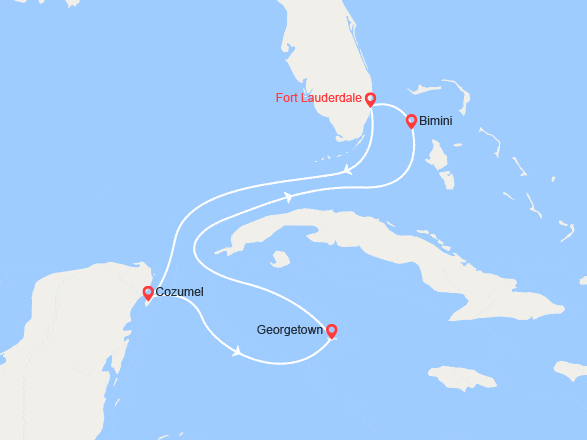 itin&eacute;raire croisi&egrave;re Caraïbes et Antilles : Les Bahamas : Grand Cayman, George Town, Cozumel 