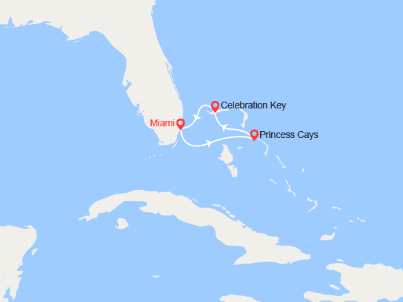 itinéraire croisière Caraïbes et Antilles : Les Bahamas : Princess Cays et Celebration Key