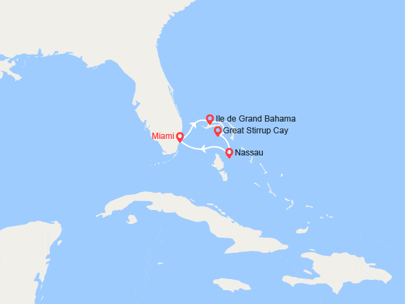 itinéraire croisière Caraïbes et Antilles : Les Bahamas: Grand Bahamas, Great Stirrup Cay, Nassau