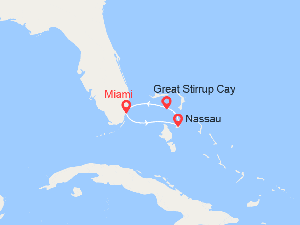 itinéraire croisière Caraïbes et Antilles : Les Bahamas: Nassau, Great Strirup Cay