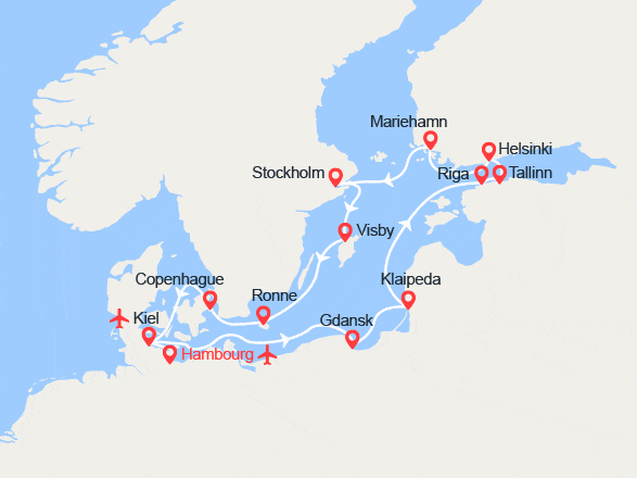 itinéraire croisière Baltique : Les Belles du Nord