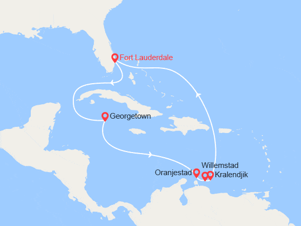 itin&eacute;raire croisi&egrave;re Caraïbes et Antilles : Les Caraïbes : Grand Cayman, Aruba, Curacao, Bonaire 