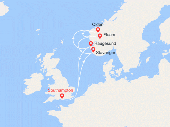 itinéraire croisière Fjords - Fjords : Les Fjords : Stavanger, Flaam, Olden, Haugesund...