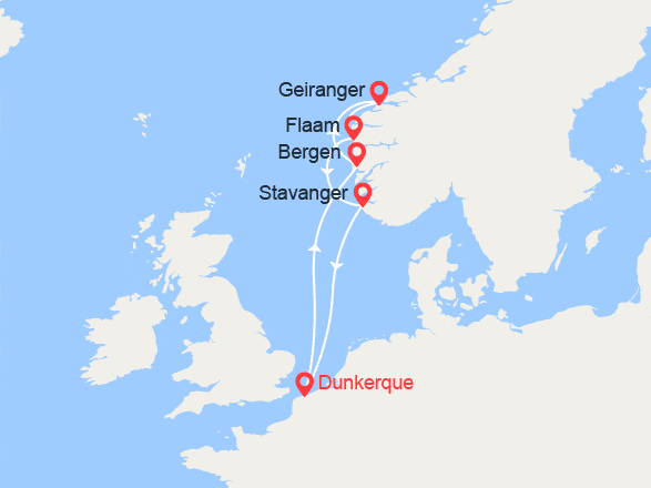 itinéraire croisière Fjords : Les Fjords de Norvège