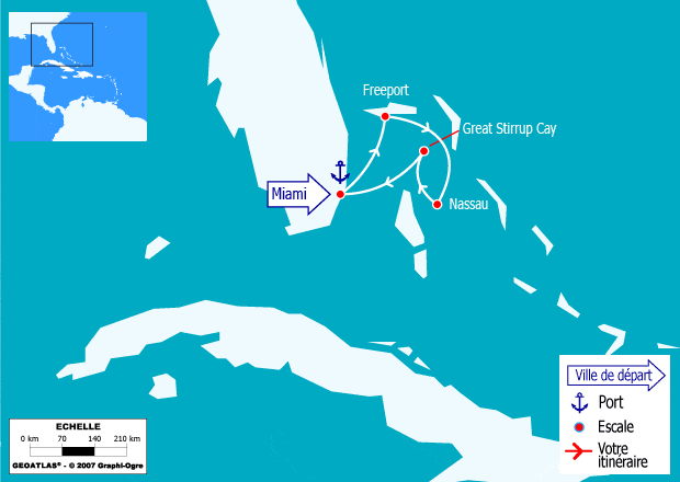itinéraire croisière Caraïbes et Antilles : Les îles des Bahamas