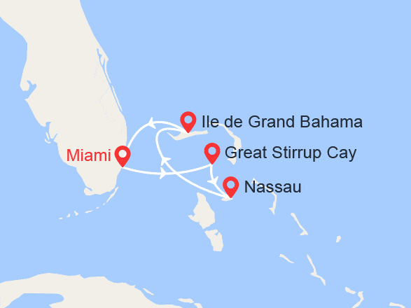 itinéraire croisière Caraïbes et Antilles : Les îles des Bahamas