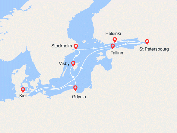 itinéraire croisière Baltique : Les Joyaux de la Baltique : Allemagne, Pologne, Suède, Finlande, Russie, Estonie