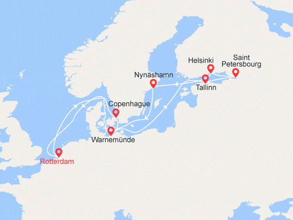 itinéraire croisière Baltique - Baltique : Les Joyaux de la Baltique : Copenhague, Tallinn, St Petersbourg, Stockholm