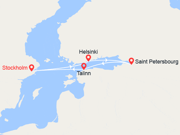 itinéraire croisière Baltique - Baltique : Les Joyaux de la Baltique : Suède, Finlande, Russie, Estonie