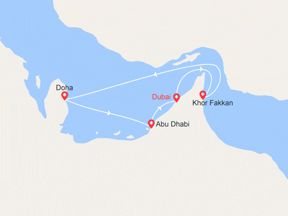 itinéraire croisière Moyen Orient : Les Mille et Une Nuits : Les Emirats et le Qatar