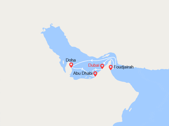 itinéraire croisière Moyen Orient : Les Mille et Une Nuits : Les Emirats et le Qatar