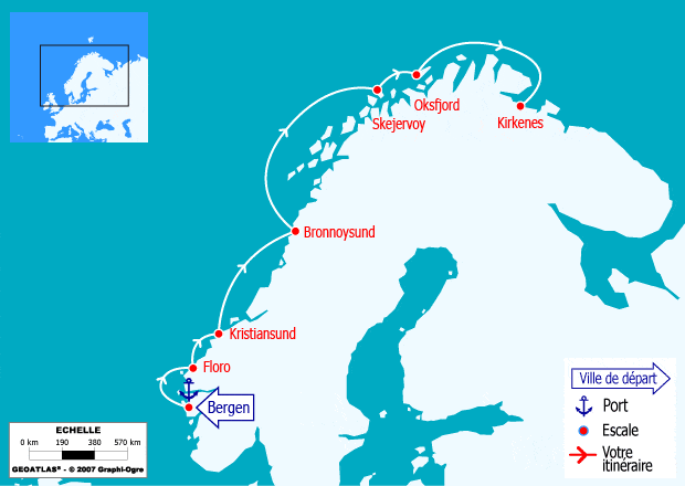 itinéraire croisière Fjords - Fjords : Les plus beaux fjords de Bergen à Kirkenes