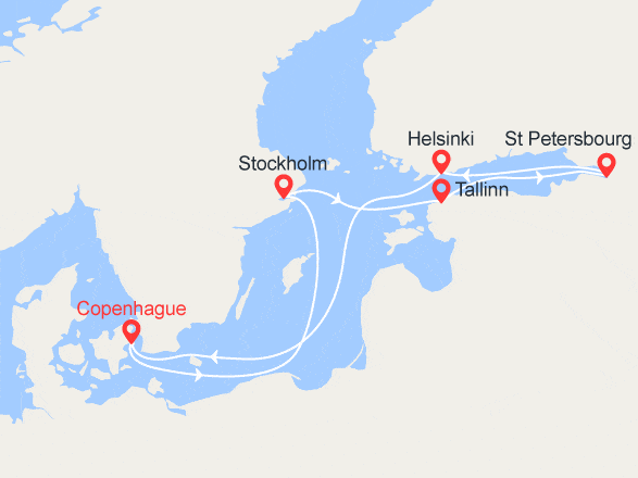 itinéraire croisière Europe du Nord : Les Richesses de la Baltique : Suède, Estonie, Russie et Finlande